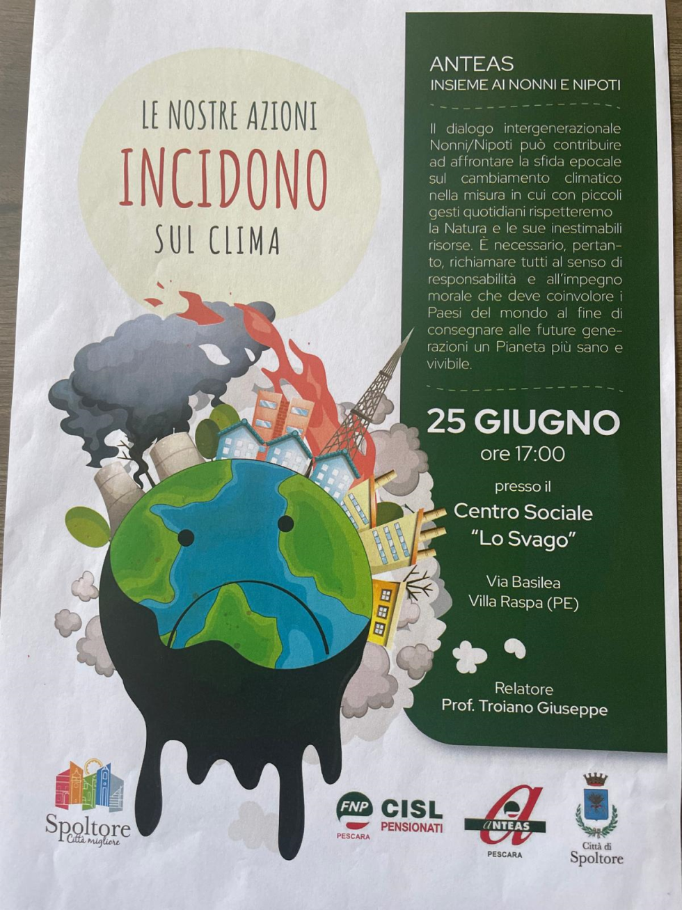 Convegno 'Le nostre azioni incidono sul clima'